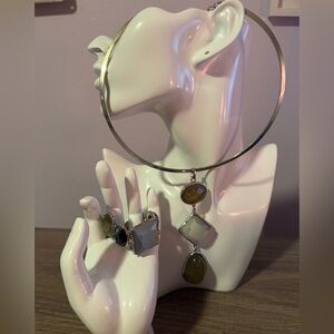 Chicos drop pendant necklace & bracelet